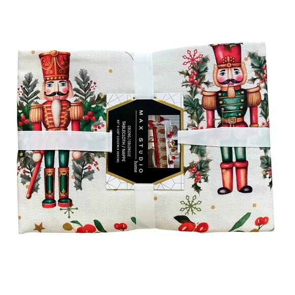 Max Studio Christmas Nutcracker 60x120 Holiday Tablecloth New - Picture 1 of 11
